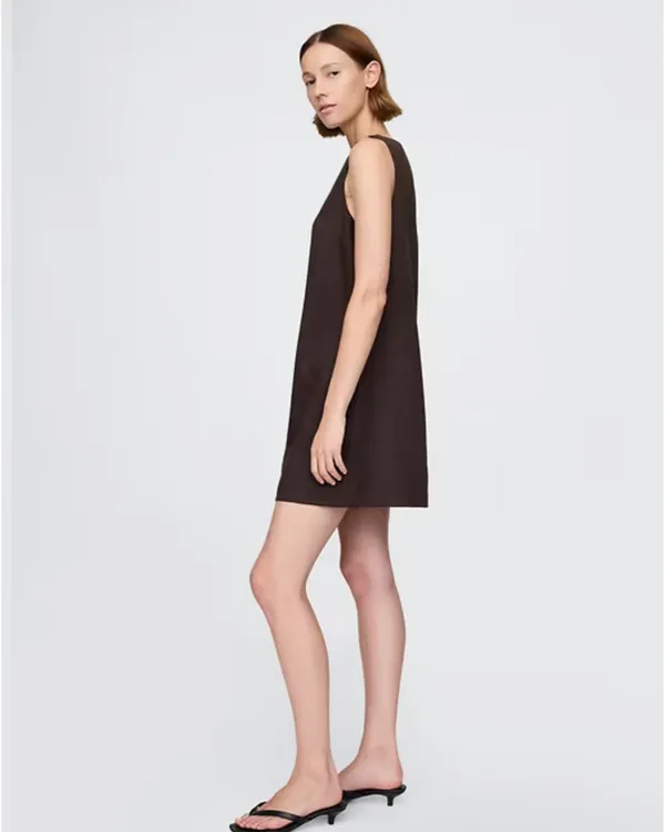 Brown Linen Gap Dress - Image 7