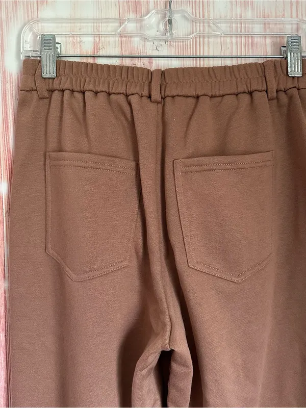 Halara Chestnut Brown High Rise Button Front Sweatpants Joggers Size XS - Image 8