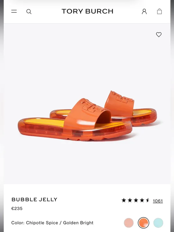 Orange Logo Slide Sandals with Yellow Footbed - Image 2