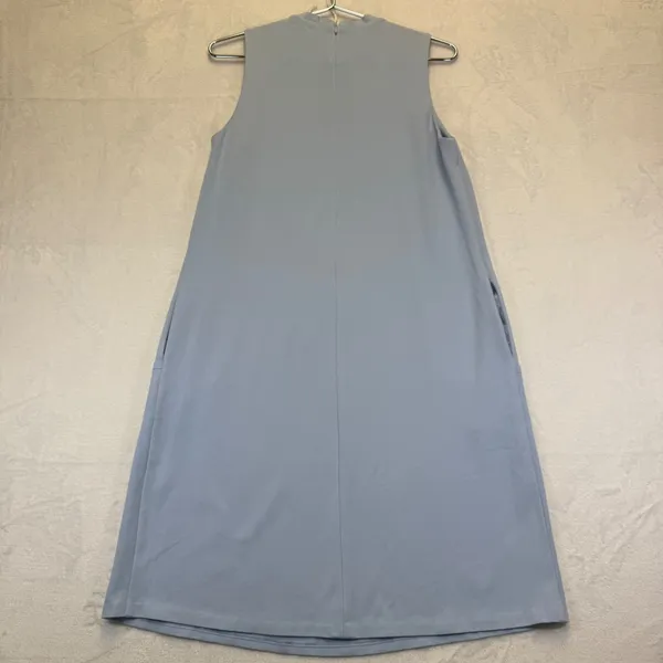 J.McLaughlin Women Light Blue Sleeveless Mock Neck Shift Dress Size S Pockets‎ - Image 8