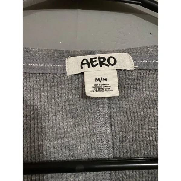 Aeropostale EST 87 NY Gray Thermal Long Sleeve Top Sweater Size Medium - Image 3