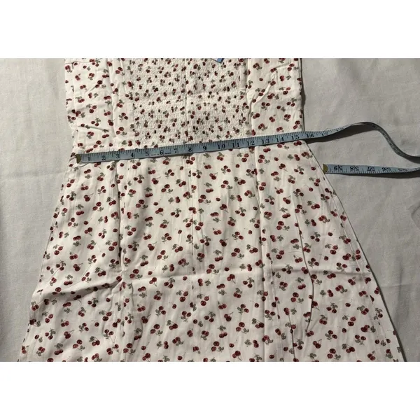 Aeropostale Mini Dress Women L Cherry Print Peasant Top Spring Fashion - Image 5