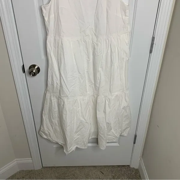 J Crew‎ white sleeveless tiered midi dress size 10 vacation cruise bridal shower - Image 4