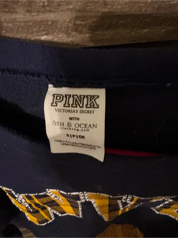 PINK Victoria's Secret Navy WVU Crewneck Sweater - Image 6