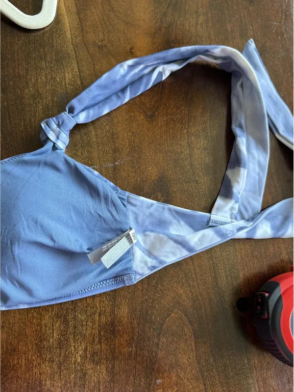 Aerie Blue Tie-Dye Bikini Top Size M - Image 9