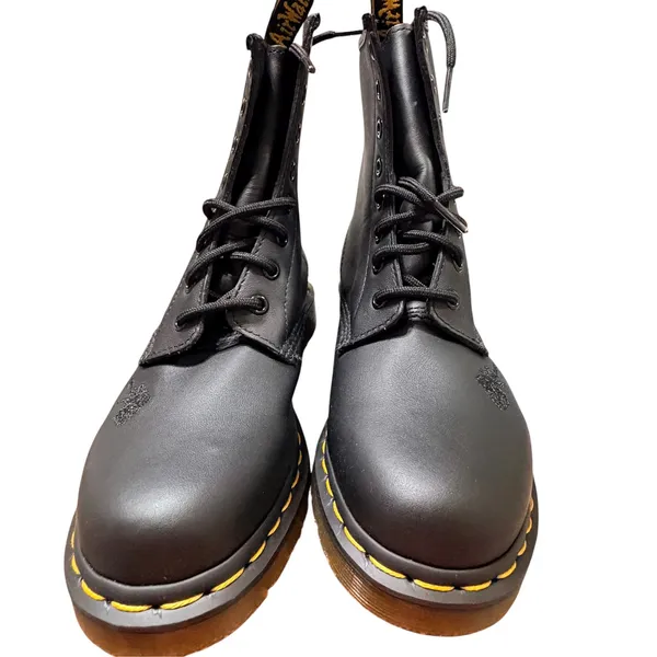 Dr. Martens 1460 Vonda Mono Black Floral Embroidered Leather Boots Women 8 US - Image 4