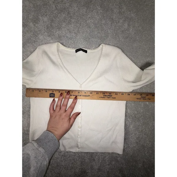 Brandy Melville‎ Ivory Cropped Cardigan - Image 6
