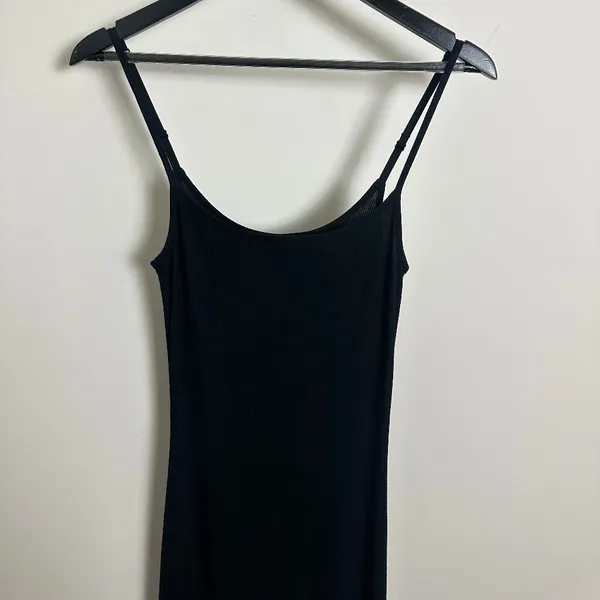 SKIMS Ribbed Long Slipdress in Onyx Black Size Medium - Image 6