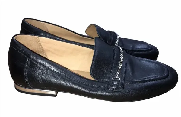 Franco Sarto size 7M black leather loafers - Image 5