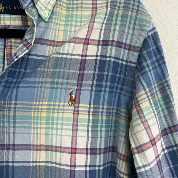 Polo Ralph Lauren Plaid Preppy Button Down Size Medium - Image 3