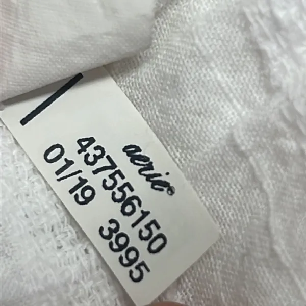 aerie White Striped Oversized Drawstring Beach/Pool V-Neck Coverup w/ Slits-XS-S - Image 13