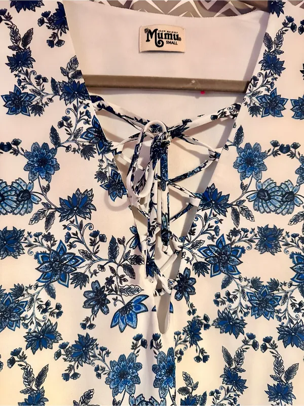 Show Me Your Mumu | Kylie Lace Up Dress in Casablanca Blues, Small - Image 3