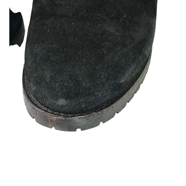 Jimmy Choo Elba 95 Black Suede Fur Pom Pom Lace-Up Boots Size IT‎ 37 US 7 - Image 15