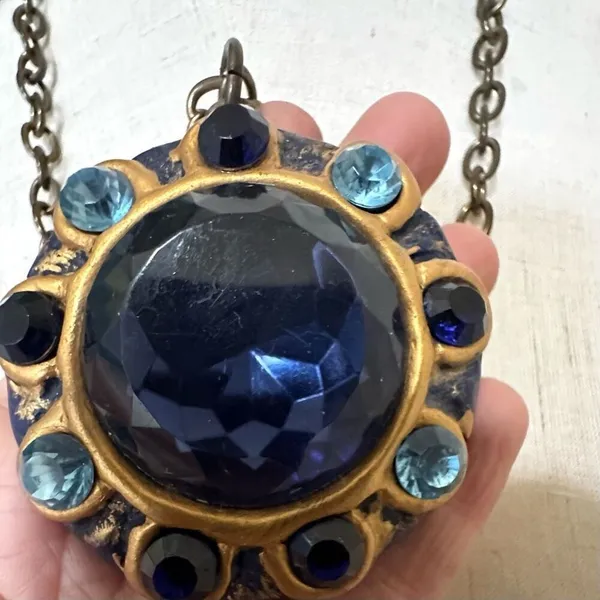 Large blue pendant necklace - Image 3