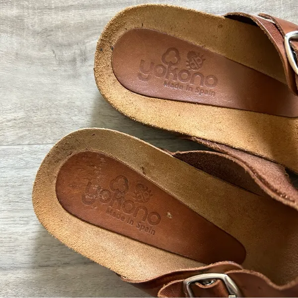Yokono Made in Spain Ibiza Brown T-Strap Leather Sandals Size 7.5 - Image 5