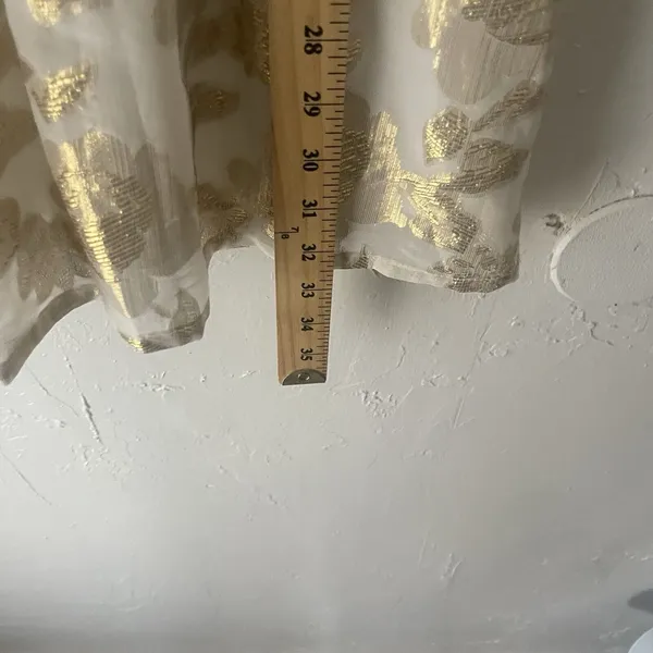 Huesday Size Small Gold Foil‎ Metallic Silk Floral Special Occasion Mini Dress - Image 9