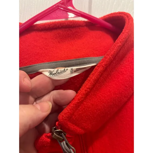 Woolrich‎ Womens Red Fleece Full Zip Vest Stand Collar XL Outdoor Gorpcore 18566 - Image 4