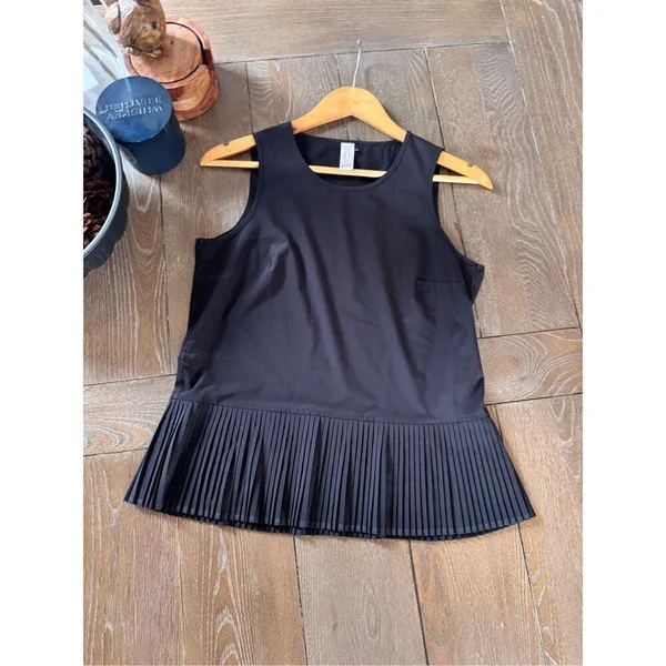 Spanx Pleated Hem Tank Top Women Black‎ XS (T1) - Image 5
