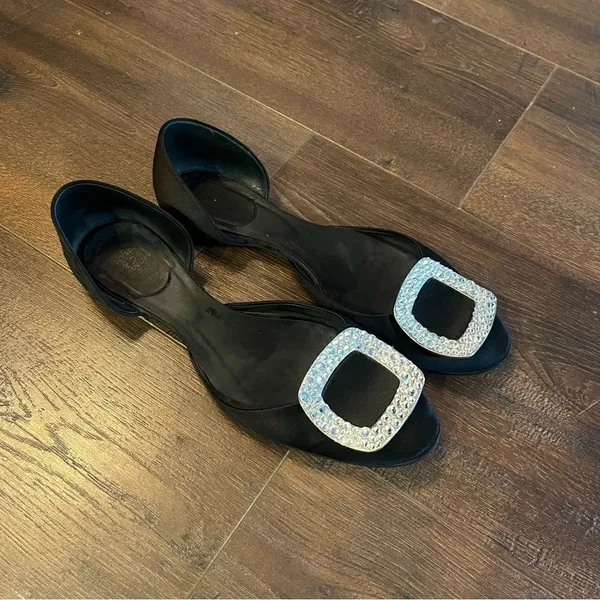 Roger Vivier Chip Strass Ballet Flat Black Black Size 5.5 - Image 7