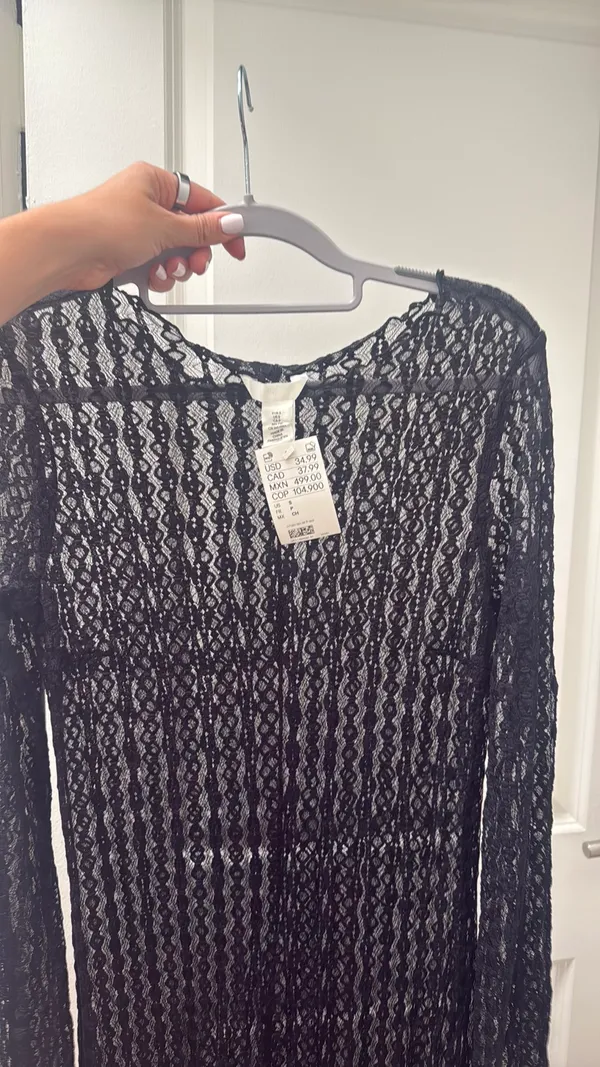 H&M black lace long sleeve maxi dress - Image 2