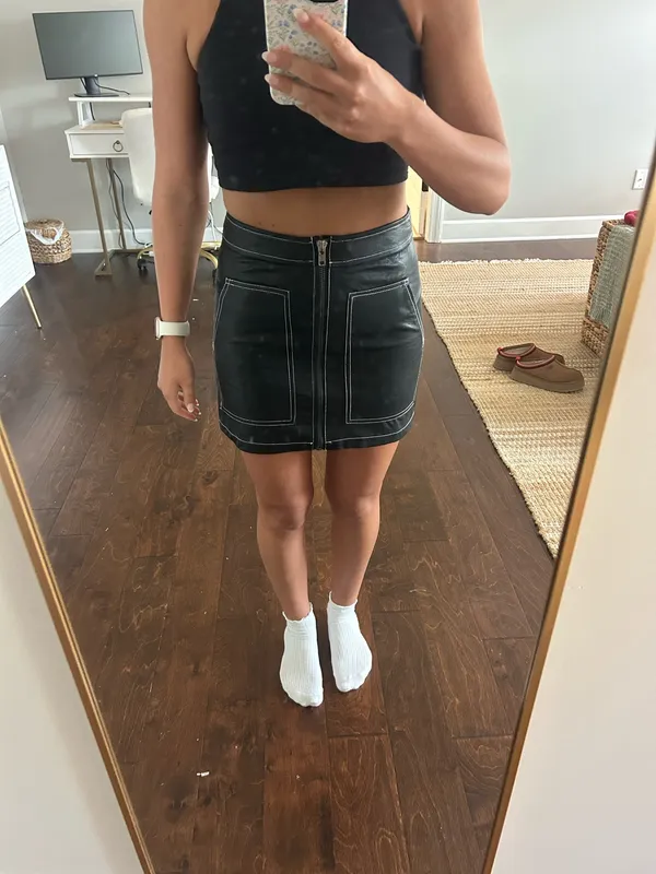 VICI SVM Black Leather Skirt - Image 2