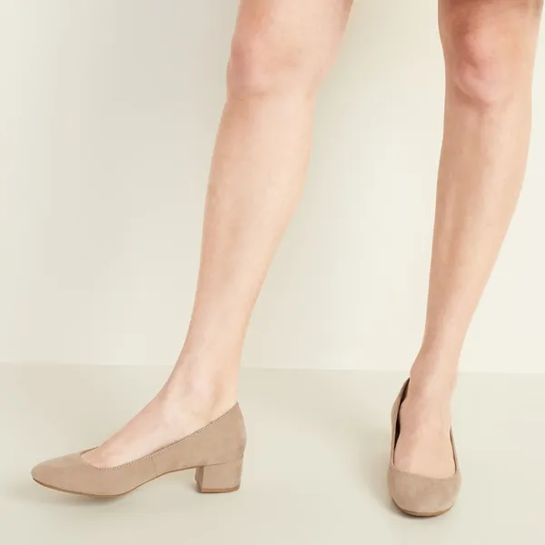 Old Navy Women's Leopard Faux-Suede Mid-Heel Pumps - Image 2