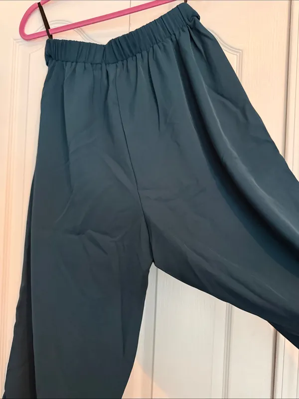BloomChic High-Waist Teal Wide Leg Pants - Image 6