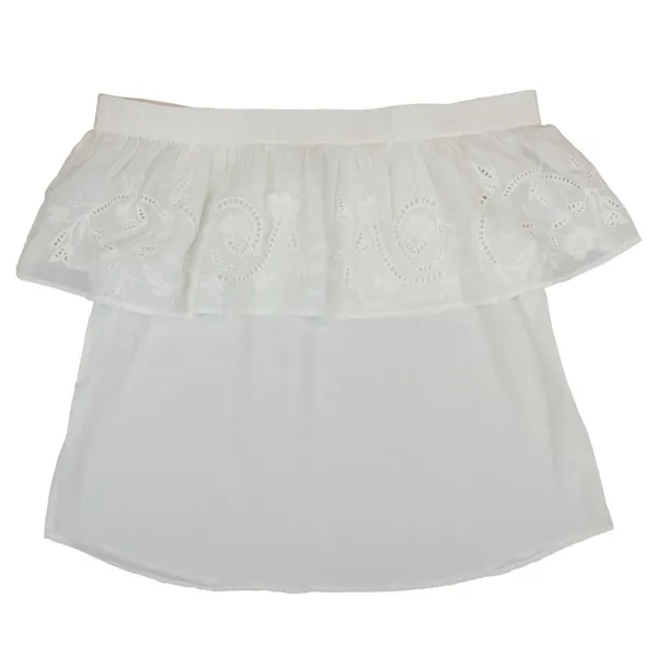 NEW A.N.A. White Floral Eyelet Off Shoulder Boho Festival Fairy‎ Top Size L - Image 2