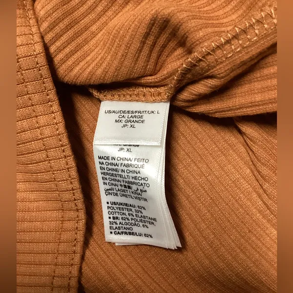Terea Ava Ribbed Cut out tank Terracotta Size Large - Image 11