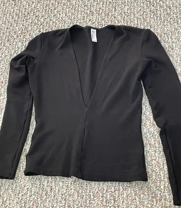 American Apparel Black Long Sleeve Crop Top - Image 3