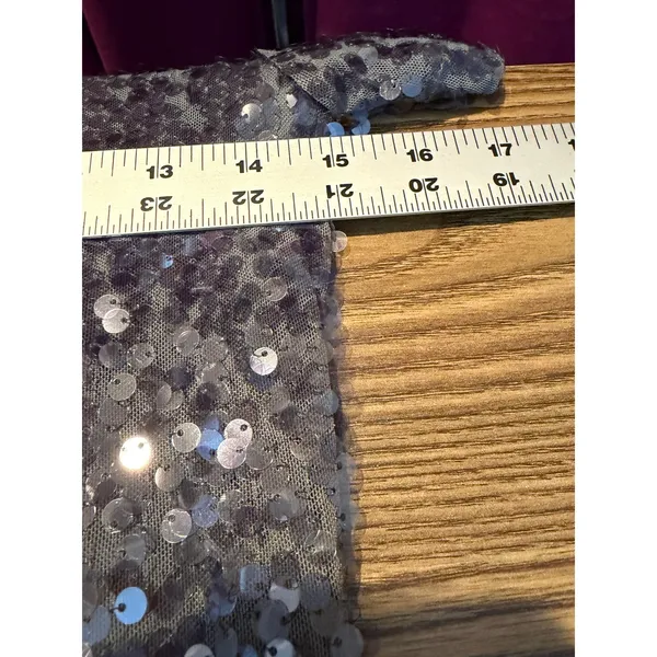 Silver‎ Gray Sequin Short Sleeve Mini Dress Charles Henry XS Party Date - Image 9