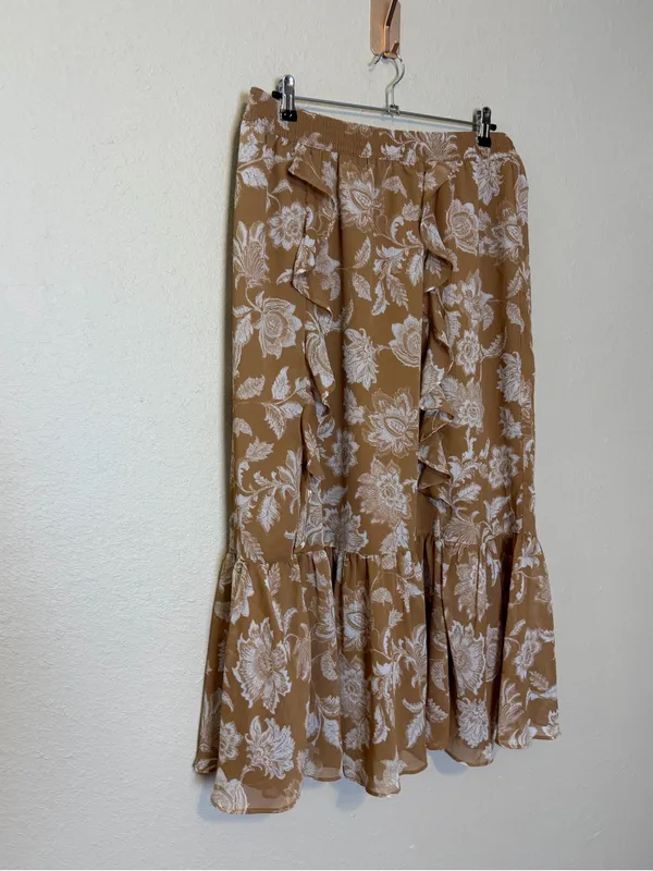LOFT Floral Ruffle Midi Skirt‎ Size 14 NWT - Image 5