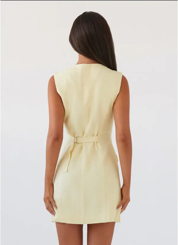Peppermayo NWT Yellow Linen Mini Dress - Image 4