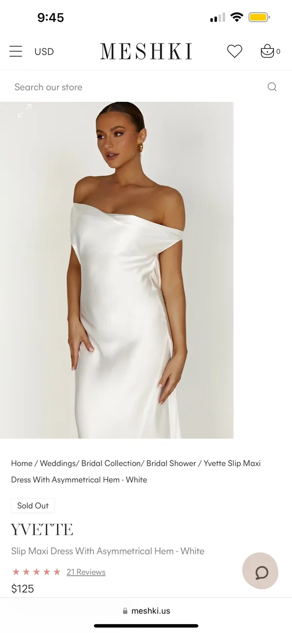 YVETTE Slip Maxi Dress With Asymmetrical Hem - White - Image 3