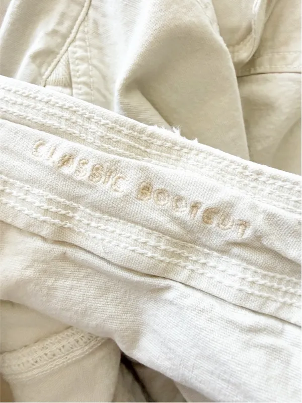 American Eagle AE Stretch Classic Bootcut Cargo Pants Cream Ivory Utility Gorp - Image 13