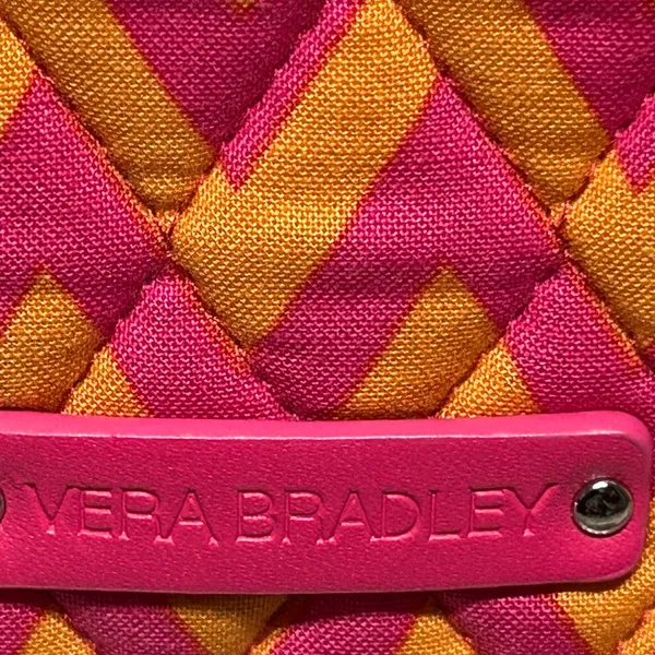Vera Bradley Pink and Orange Cosmetic Bag with Quilted Design - Image 5