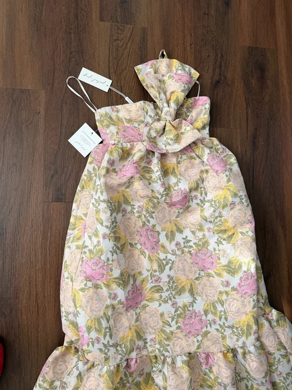 Nwt Petal & Pup Betina Bow Front Maxi Dress Multi Floral spring formal wedding - Image 5