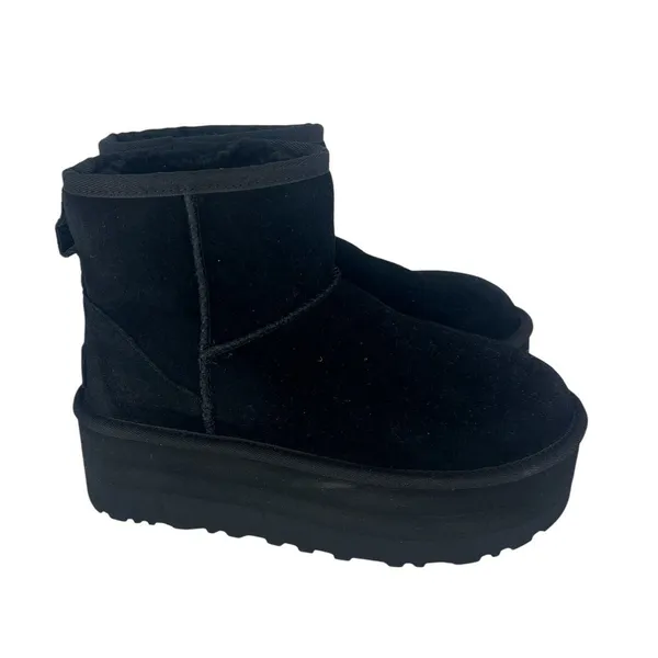 UGG Classic Ultra Mini Platform Boots Black Suede Size‎ 6 - Image 6