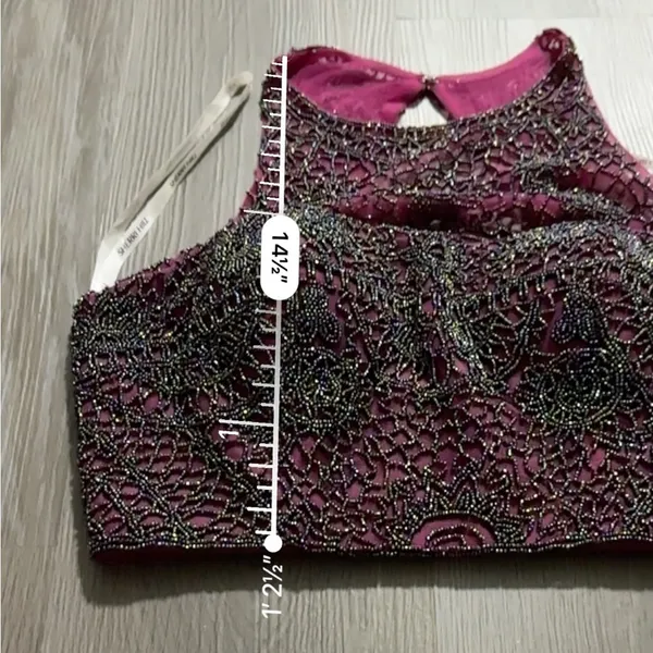 Sherri Hill‎ Burgundy Maroon Beaded Two Piece Homecoming Mini Dress Size 6 - Image 15