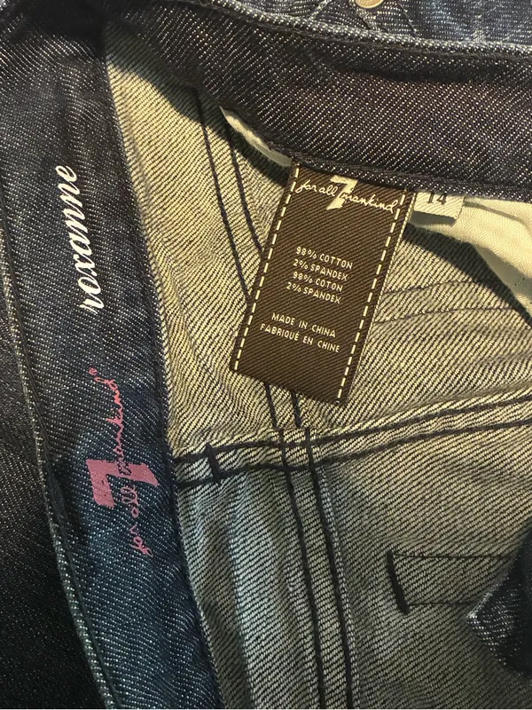 7 For All Mankind Roxanne Denim Stretch Jeans Dark Wash Blue Women's 14 - Image 7