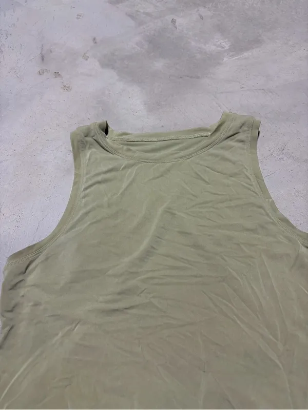 Lululemon Women’s Olive Green open-tie back Crop Tank Top - Image 2