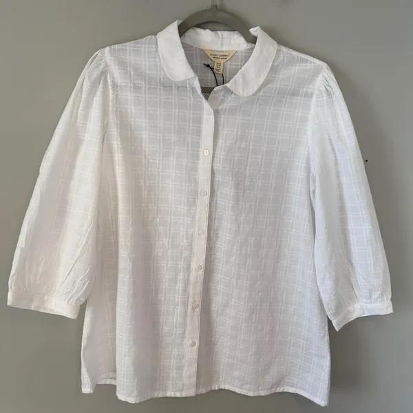 Seasalt Cornwall Hope Cottage Organic Cotton Blouse White NWT NEW 6 - Image 3