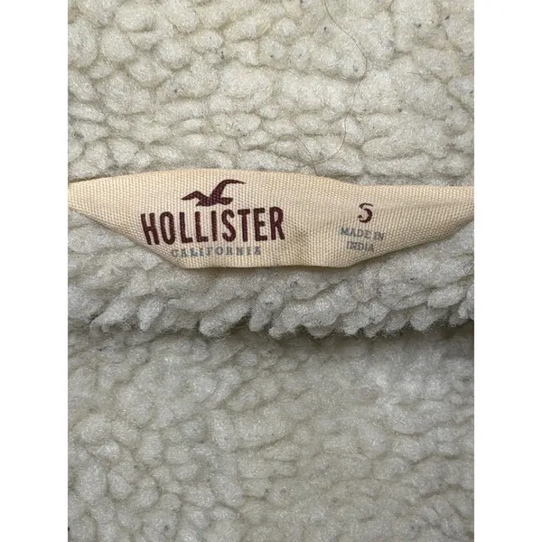 Hollister Women's Olive Green Faux Fur‎ Hood Cotton Parka Jacket Size S Y2K - Image 5