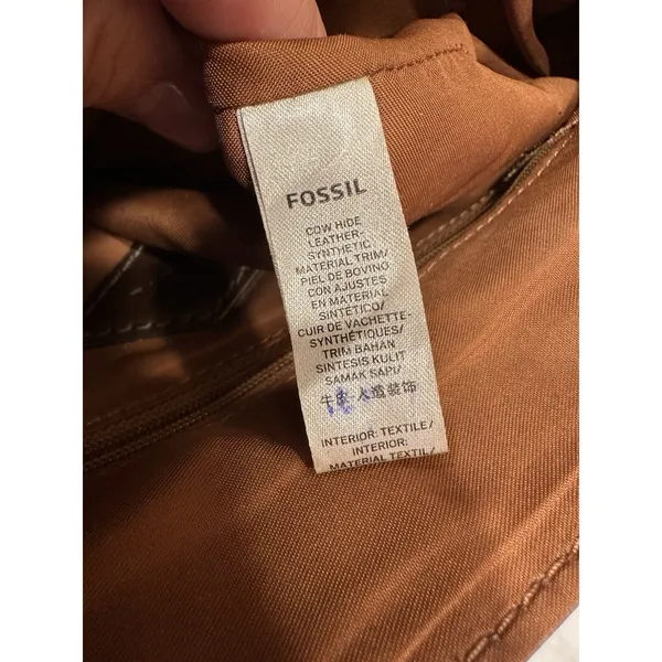 Fossil Claire Leather Backpack Purse Brown Pebbled Vintage Career School Casual - Image 10
