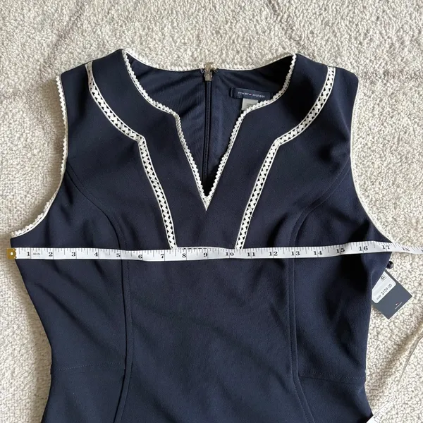 NWT Tommy Hilfiger Navy Sheath Dress Nautical Trim Workwear Cocktail Dress sz 6 - Image 2