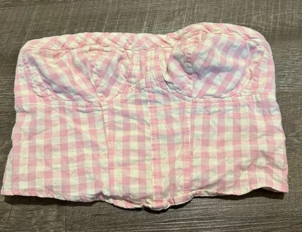 Free People Pink Leilani Cotton Gingham Tube Top - Image 4