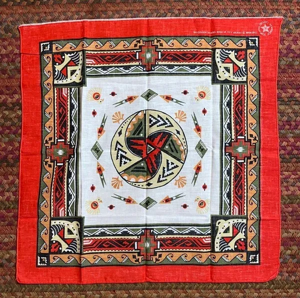 Red Vintage Wamcraft Bandana Made In Usa - Image 3