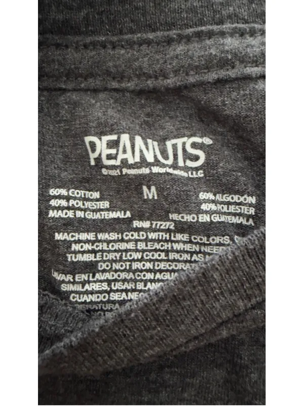 Women's PEANUTS Gray Snoopy Christmas Short Sleeve Tee M - Image 3