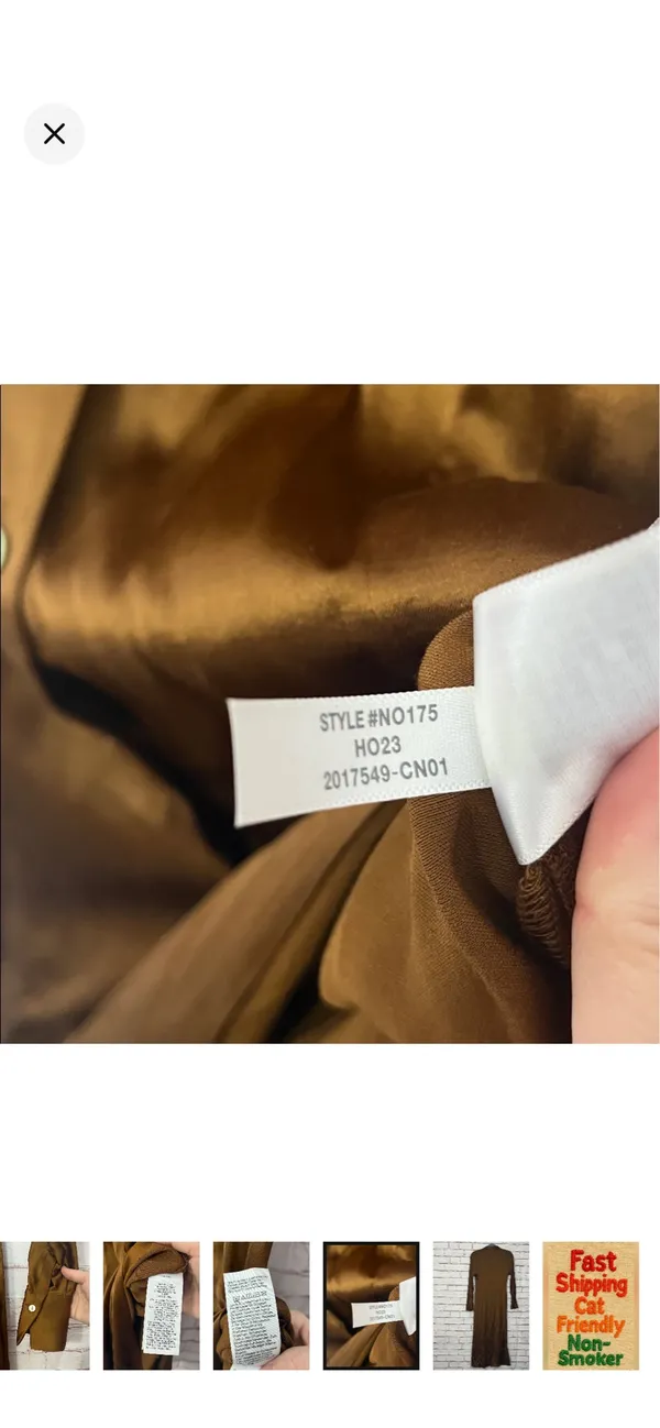 Madewell Satin Button-Front Midi Shirtdress in Cedar Like New Size 00. Satin smooth. Beautiful buttons down the front. No stretch. 50” long 14” bust From the website: Coming in a shiny satin woven with eco-friendly Lenzing™ Ecovero™ viscose fibers, this pretty midi is our modern take on the retro shirtdress. Featuring a point collar, long sleeves and buttons all down the front, it's perfect to pair with tall boots. Body-skimming fit. Length from high point of shoulder: 52" (based on size 6). 57% polyester/43% Lenzing™ Ecovero™ viscose. Do Well: Made of Lenzing™ Ecovero™, a sustainable fabric created with natural fibers and a more eco-friendly process. Machine wash. Imported. Item NO175 - Image 10