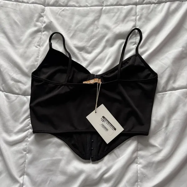 NWT Womens Size Small Black Sexy Bra Bustier Cropped Corset Vampire Coquette Y2K - Image 7